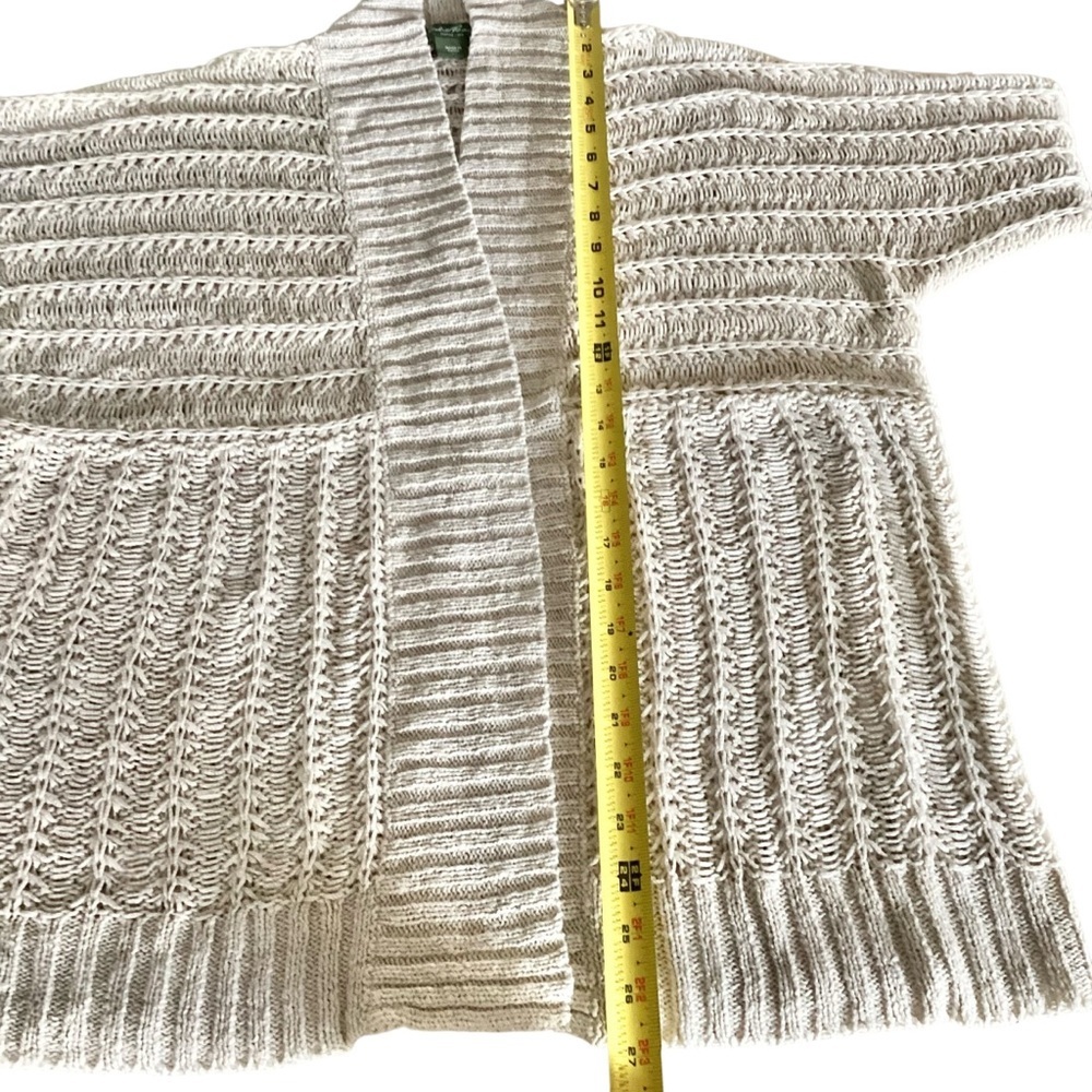 Eddie Bauer Cream Open-Front 100% Linen Knit Sweater Cardigan Women’s Size XL - Picture 13 of 16